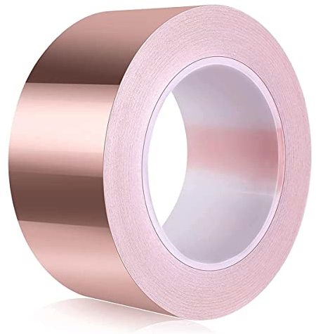 Nastro di rame adesivo conduttivo Nastro in lamina di rame per messa a terra, schermatura EMI e chitarra, arti e mestieri, riparazioni elettriche, protezione di alberelli e semi