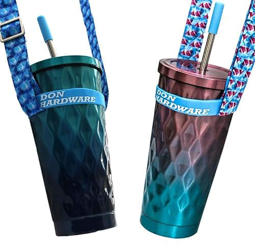 Don Hardware - Music Festival Gig Steel Cup with Screw Lid and Straw Insulated Metal Mug Travel Stainless Tumbler (Pink)
