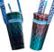 Don Hardware - Music Festival Gig Steel Cup with Screw Lid and Straw Insulated Metal Mug Travel Stainless Tumbler (Pink)