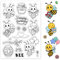 GLOBLELAND Transparenter Gummistempel, Biene, Honig, alles Gute zum Geburtstag, Silikonstempel, Insektenblumen, transparenter Stempel für Papierkartenalbum