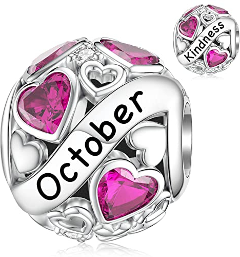Oktober Charms für Pandora Geburtsstein Charm Sterling Silber Herz Charm