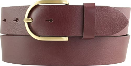 BELTINGER Damen-Gürtel aus Vollrindleder 4 cm | Jeans-Gürtel für Damen 40mm | Vollleder-Gürtel mit goldener Gürtelschließe