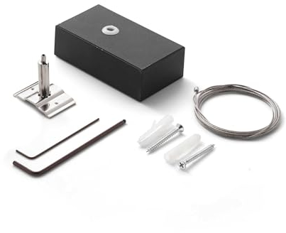 Ideal Lux Schienensystem Fluo KIT SINGLE STEEL CABLE 2 MT + BK CEILING CUP, Schienensystem, modulare Beleuchtung, Schienengerät, 10 x 6 h3 cm, schwarz
