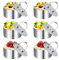 Aros Emplatar, 6 Pieza Aros Reposteria, Anillo para Cocinar Pastel con Cubierta, Acero Inoxidable Mousse Anillo Redonda Adecuado para Cocina Fiesta Cumpleaños Tienda Postres