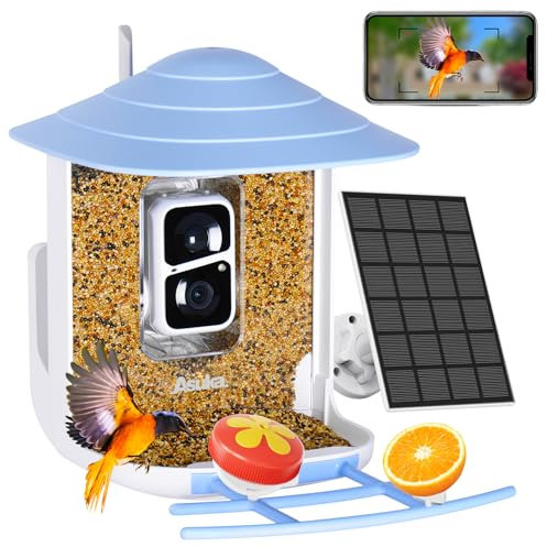 Smart Bird Feeder with Camera, Asuka Solar Powered Bird Watching Camera 1080P HD Auto Capture Bird Videos & Motion Detection, APP Notify, Wireless Camera, 2.4G Wi-Fi Bird House