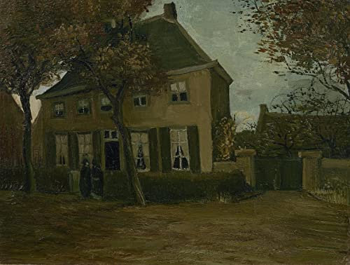 MSTECO Leinwand Bilder Kunstdrucke Abstrakt Poster Berühmtes Gemälde das Pfarrhaus in Nuenen von Vincent Van Gogh für Wohnzimmer 60x90cm
