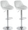 LEADZM Barhocker 2er Set, PU Barstuhl höhenverstellbar, 360° Drehstuhl, Küchenstuhl, Rückenlehne (Weiß)