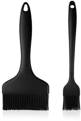 2 piezas Pincel Cocina Pincel Silicona Cocina sin BPA Brocha Reposteria Pincel grado de comida Pincel Silicona Aceite Apto para Cocinar, Repostería (Grande + Pequeño)