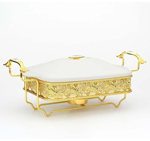 Scaldavivande In Ceramica, Set Da Buffet Rettangolare, Scaldavivande Per Buffet/Matrimoni/Feste/Banchetti/Eventi Di Catering (A 1,5 L)
