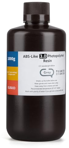 ELEGOO ABS-Like 3.0 3D Drucker Resin Grau 500g, 405nm UV-Härtendes 3D Printer Harz mit Hoher Zugfestigkeit und Biegefestigkeit für MSLA/LCD/DLP 3D Drucker