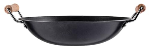 HOLIDYOYO pequeña olla de hierro sartenes antiadherentes sartén antiadherente sartén de doble mango cocina gigante wok charola para hornear olla metalica cocina exterior Maceta
