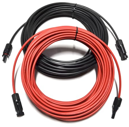Solarkabel Verlängerungskabel Solarstecker schwarz rot 4-6mm² mit Solarstecker Solarmodule Solar Photovoltaik flexibel UV-beständig (2X 13m 4mm²)