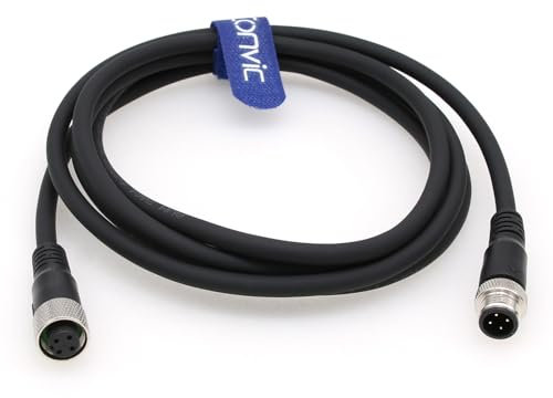 Eonvic Industrielles M12 4-poliger Stecker auf Buchse, Sensorkabel, M12 A-Code, gerader Luftfahrt-Stecker, Formteil, elektrisches Kabel, Profibus-Kabel