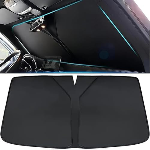 YAOOYHUILIYING Coche Lunas Delanteras Parasoles para-Volkswagen VW Tiguan/Tiguan R/Tiguan Urban Sport 2016-2022, Plegable Aislamiento TéRmico Rayos UV ProteccióN Interior Almacenamiento Fácil