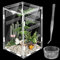 Reptilien Terrarium Box, PRITOK 360 ° Insekten-Terrarium Set Acryl Terrarium Glas für Reptilien und Amphibien, Tragbarer Lebensraum für Spide, Skorpion, Käfer, Gottesanbeterin, 20x12x12cm