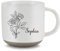 Amsgedhie Tasse à café en céramique : Tasses personnalisées - Tasses en céramique modernes - Tasses à fleurs et à nom design - Cadeaux souvenirs pour les meilleurs amis et partenaires (Blanc gris)