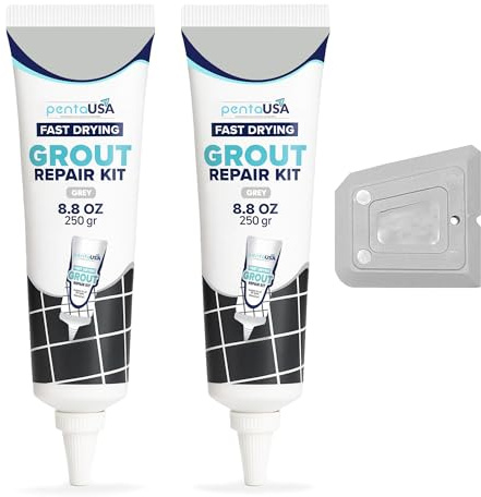 Grout - (2 Pack) Ready Mixed Tile Grout Reviver, Fast Drying & Anti Mould | Ideal for Bathroom, Shower and Kitchen - 500g