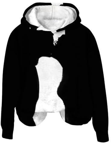 Halloween Kostüm Frauen mit Rundhalsausschnitt Kostüm Teenager Mädchen Outfit Long Sleeve Hoodie Sweat Sweatshirt Elegante Clothes Trendy Oberteil Lange Ärmel Bluse Halloween Shirt Damen Langarm