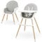 Moby-System Amelia 2 Kinderhochstuhl 3-in1 - Baby Hochstuhl mit Tablett, Fußstütze & Sicherheitsgurt - Holz Babystuhl verstellbar, 6 Monate bis 6 Jahre, Grau