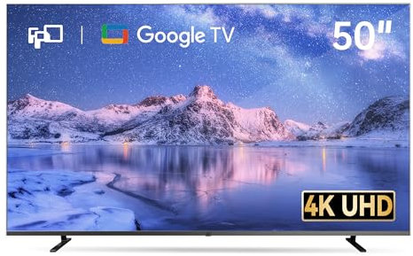 FPD Smart TV de 50 Pulgadas, 4K LED Google TV con Google Play Incorporado Google Cast, HDR 10, MEMC, Control Remoto por Voz, Dolby Atmos & Vision (CG50-C1, 2025)