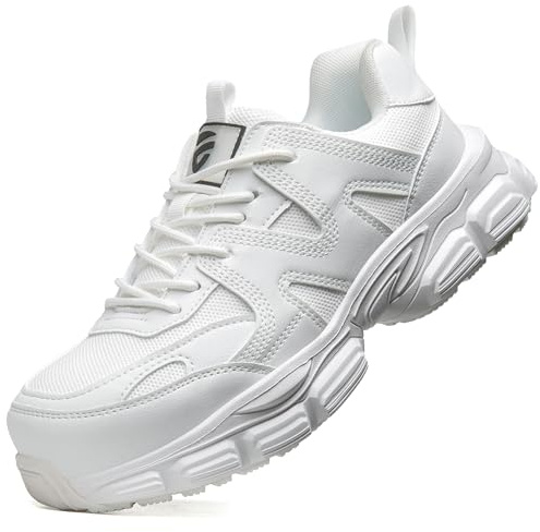 KOIFISH Scarpe Antinfortunistiche Donna Scarpe da Lavoro Leggere Bianco 41