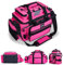 Goture Angeltasche, weiche Seite, wasserabweisend, Umhängetasche, Verstellbarer Angelrutengurt, Angelrucksack Mit gepolsterten Schultergurten, Reflektorstreifen und rutschfestem Boden Rosa