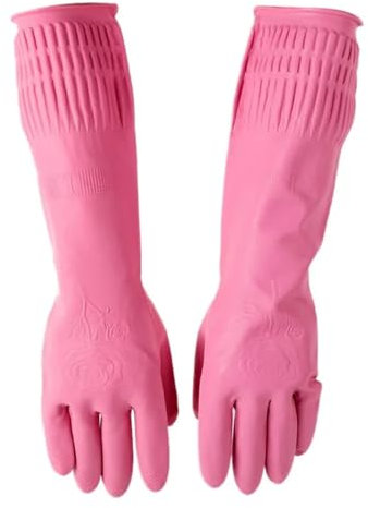 1 paio di guanti in lattice per lavare i piatti, extra lunghi, antiscivolo, resistenti all'usura, per cucina, lavori domestici, pulizia auto, vestiti in gomma (M)