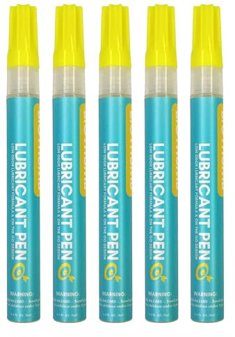 5 Packs Lubrication Oil Pen On-The-Go with Pen-Tip Precision, Controlled Flow for Metal Tool Maintenance, Machine Lubricant, Easy to Use Lock Lubricating Pen Ideal for Tight Spaces
