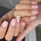 Short French Tip False Nails - Pastel French Tip Press On Nails Square Shape - Colorful Acrylic Fake Nails With Glue - Full Cover Spring Summer nails Stick On nails For Women Girls