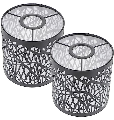 DIYEAH 2Stücke Lampenschirme Metall Trommelform Mit Vogelhaus Blendfreies Design Für Stehlampen Und Tischlampen Kleiner Lampenschatten