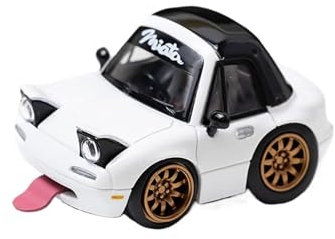 Mini Auto Spielzeug 1:64 Für Mazda MX5 Miata Q-Version Harzmodell Mehrfarbensimulation Sammlerfahrzeugornamente Wohnkultur(White)