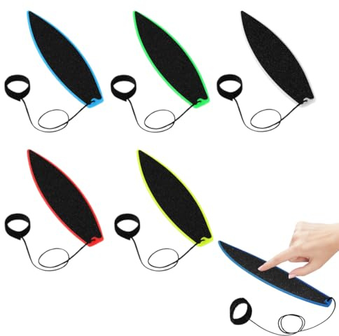 WUSJCOF 5 PCS Finger Surfboard, Mini Surfboard, For Car in the Wind, For Kids, Teenagers, Adults, Indoor and Outdoor Practice (5 Colors)