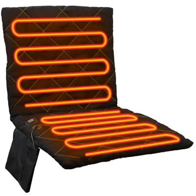 Les-Theresa Heated Seat Cushion Cover USB, Heating Pad Electric Seat 3 Temperature Levels Chair Heat Pad, Heated Cushion Rechargeable Heated Seat Pad for Office Chair, Camping, Home (Black-2)