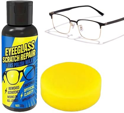 Kratzentferner für Brillengläser, Bildschirmreiniger für Sonnenbrillen, Reparaturflüssigkeit für Gläser mit Streifenentfernung und Vergilbung, Polierpaste für
