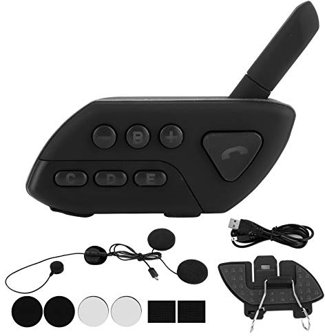 BOROCO Motorrad Headset, MotorradHelm Bluetooth Ohrhörer IP67 Wasserdicht Freisprecheinrichtung 120 Km/h Rauschreduzierung (Schwarz)