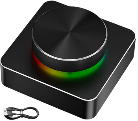 Control de Volumen inalámbrico - Controlador de Audio para Ordenador, preciso, función de Silencio de Encendido | Controlador de Sonido Externo, Accesorios de edición de música para Adultos