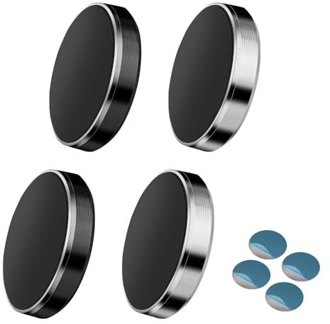 4 Stück Magnetische Phone Handyhalterung Magnethalterung Handy Auto Magnet | Handyhalter Autos Magnet Kompatibel mit Fast Allen Handymodellen, Schwarz und Silber