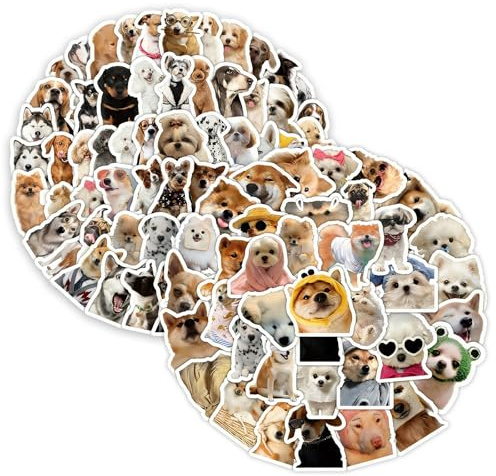 203 PCS Cute Animals Stickers, Funny Kawaii Stickers, Funny Dog Gifts, for Laptop Journal Water Bottle Skateboard Guitar Luggage Notebooks Scrapbooking (Funny Dogs)