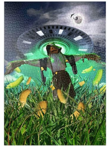 MyPuzzle UFO Scarecrow in Corn Field - Random Galaxy - Premium 1000 Teile Puzzle - MyPuzzle Sonderkollektion von Tate & Co Puzzles