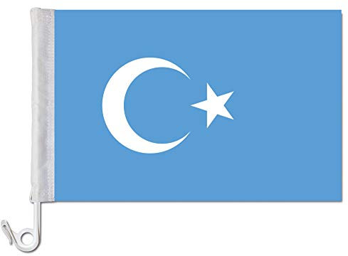 Auto-Fahne: Ostturkistan/Xinjiang/Uiguren