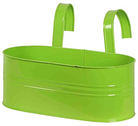 Siena Garden Blumenkasten oval, Pflanzkasten, Blumentop, grün, inkl. Halter, 722640