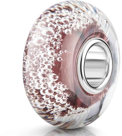 MATERIA by Matthias Wagner Glas Bead altrosa Luftbläschen Element inkl. Satinbeutel 562
