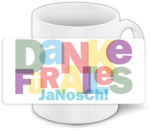 Tasse mit Namen Janosch und Motiv „ Danke für alles “