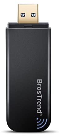 BrosTrend 1200Mbps Adaptateur réseau WiFi USB; bibande 5GHz/2.4GHz; pour de Bureau, Portable, PC de Windows 11/10/8/7, USB 3.0
