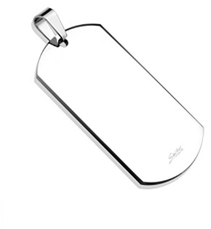 Bungsa Anhänger Dog Tag Namensschild gravierbar Edelstahl US Army Navy Seals Kettenanhänger (Kettenanhänger Pendant Anhänger Charm Beads Chirurgenstahl Damen Herren Schmuck)