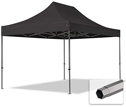 Faltzelt Partyzelt 3x4,5m - ohne Seitenteile Premium Dach Faltpavillon Pavillon dunkelgrau