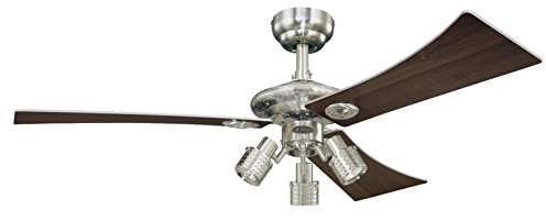 Westinghouse Lighting Audubon 7211940 Deckenventilator, A++ to E, Metall, GU10, gebürstetes nickel, 122 x 122 x 39 cm