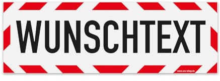 UvV Kfz reflektierendes Magnetschild -Wunschtext- | Schild magnetisch | verklebt auf TüV Magnetfolie bis 200 kmh (45 x 15 cm Magnet)