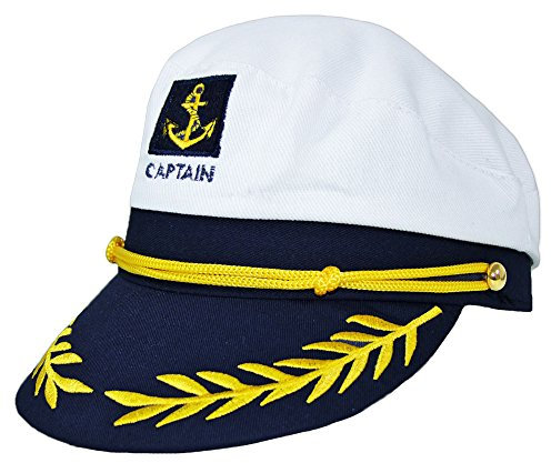 Kapitänsmütze zum Marine Kostüm - Matrose Sailor Captain Mütze Hut verstellbar für Fasching Cosplay Party