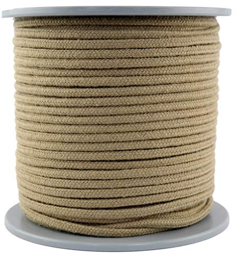 Polyhanfseil - Poly-Hanfseil Durchmesser 6 mm -100 Meter auf Scheibenspule - 100% Polypropylen - Seil 16fach geflochten Fb. leinen